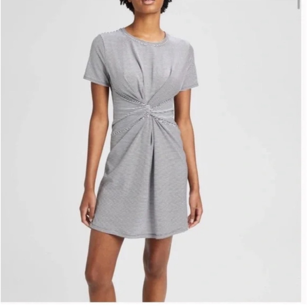 Theory Knot Tee Rubric Stripe mini dress